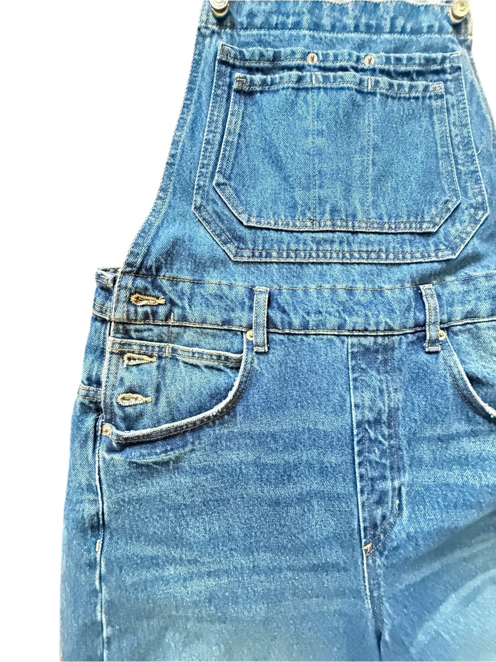 We The Free Women Denim Overalls Light Blue Adjustable Straps Size M NWT - Picture 7 of 13